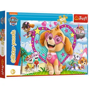 Puzzle Glitter Psi Patrol W blasku Skye 100