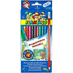Kredki ołówkowe trójkątne pastel 12 kol + temper.