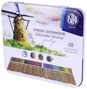 Kredki ołówkowe z drewna cedrowego w metalowym pudełku Astra Prestige 48 kolorów Kredki ołówkowe z drewna cedrowego w metalowym pudełku Astra Prestige 48 kolorów