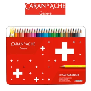 Kredki ołówkowe CARAN DACHE Swisscolor 30 kolorów metalowe pudełko