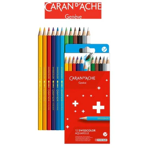 Kredki ołówkowe akwarelowe CARAN DACHE Swisscolor 12 kolorów