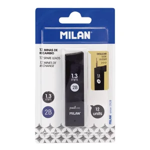 Grafity 2B 1,3 mm do ołówków automatycznych Milan 12 szt. blister Grafity 2B 1,3 mm do ołówków automatycznych Milan 12 szt. blister