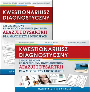 Kwestionariusz diagnostyczny zaburzeń mowy ze szczególnym uwzględnieniem afazji i dysartrii dla młodziezy i dorosłych Materiały do badania i arkusz diagnostyczny + płyta CD