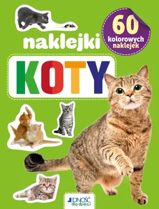60 kolorowych naklejek Koty