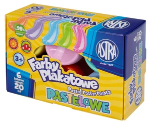 Farby plakatowe 6 kolorów 20ml pastelowe Farby plakatowe 6 kolorów 20ml pastelowe