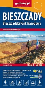 Bieszczady. Bieszczadzki Park Narodowy. Mapa turystyczna w skali 1:50 000