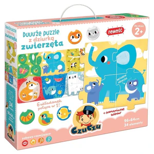 CzuCzu Duuuże puzzle z dziurką Zwierzęta 2+ CzuCzu Duuuże puzzle z dziurką Zwierzęta 2+