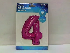 Balon foliowy cyfra 4 różowa 92cm