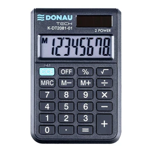 Kalkulator kieszonkowy DONAU TECH, 8-cyfr. wyświetlacz, wym. 90x60x11 mm, czarny Kalkulator kieszonkowy DONAU TECH, 8-cyfr. wyświetlacz, wym. 90x60x11 mm, czarny