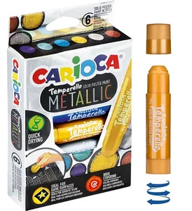 Farby w sztyfcie Temperello metaliczne 6 kolorów