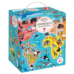 Puzzlove CzuCzu Zwierzęta Mapa Świata 60 elementów 4+