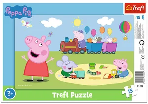 Puzzle ramkowe Peppa Pig Wesoły pociąg 15