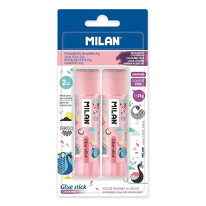 Klej w sztyfcie 21g MILAN PEACOCK fioletowy 2 sztuki na blistrze Klej w sztyfcie 21g MILAN PEACOCK fioletowy 2 sztuki na blistrze