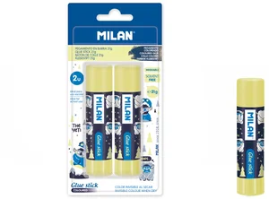 Klej w sztyfcie 21g MILAN THE YETI niebieski, 2 sztuki na blistrze