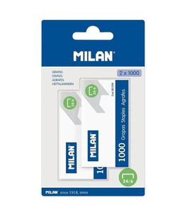 Zszywki metalowe Milan 24/6 2 opakowania na blistrze