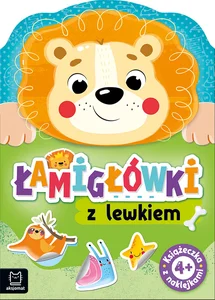 Łamigłówki z lewkiem Książeczka z naklejkami 4+