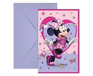 Zaproszenia Myszka Minnie Junior 6szt