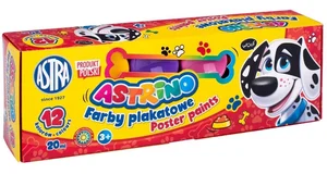 Farby plakatowe Astrino 12 kolorów 20 ml Farby plakatowe Astrino 12 kolorów 20 ml