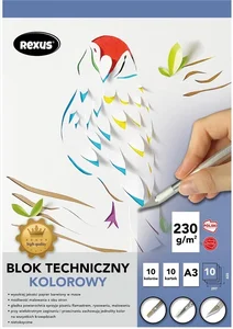Blok techniczny A3/10K kolorowy barwiony