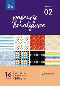 Papiery kreatywne zestaw 2 100g/m2 16 ark.