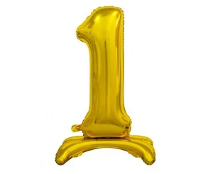 Balon foliowy B&C Cyfra stojąca 1 złota 74cm Balon foliowy B&C Cyfra stojąca 1 złota 74cm