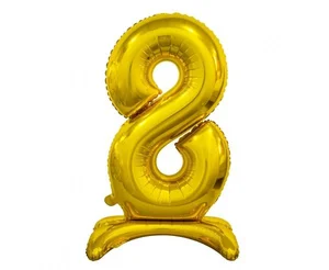 Balon foliowy B&C Cyfra stojąca 8 złota 74cm