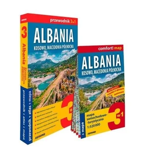 Albania, Kosowo, Macedonia Północna 3w1 przewodnik + atlas + mapa