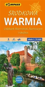 Środkowa Warmia mapa laminowana Lidzbark Warmiński, Bartoszyce i okolice