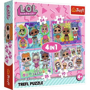 Trefl puzzle 4w1 Poznaj laleczki LOL Surprise MGA Trefl puzzle 4w1 Poznaj laleczki LOL Surprise MGA