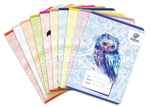Paczka Zeszyt A5 32K 3-linia kolorowa Puffy Birds pakiet 10 sztuk mix