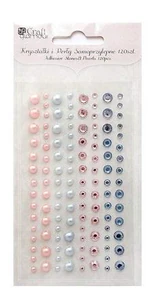 Kryształki i perły samoprzylepne sweet pink & blue 120 szt.