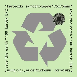 Karteczki samoprzylepne eko 75x75mm 100K zielone Karteczki samoprzylepne eko 75x75mm 100K zielone