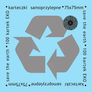 Karteczki samoprzylepne eko 75x75mm 100K błękitne Karteczki samoprzylepne eko 75x75mm 100K błękitne