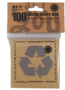 Karteczki samoprzylepne eko 75x75mm 100K beżowe