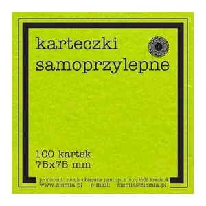 Karteczki samoprzylepne Fluo 75x75mm 100K zieleń Karteczki samoprzylepne Fluo 75x75mm 100K zieleń