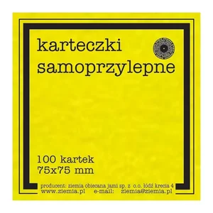 Karteczki samoprzylepne Fluo 75x75mm 100K żółte Karteczki samoprzylepne Fluo 75x75mm 100K żółte