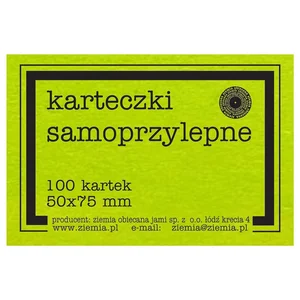 Karteczki samoprzylepne Fluo 50x75mm 100K zielone Karteczki samoprzylepne Fluo 50x75mm 100K zielone
