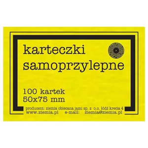 Karteczki samoprzylepne Fluo 50x75mm 100K żółte Karteczki samoprzylepne Fluo 50x75mm 100K żółte