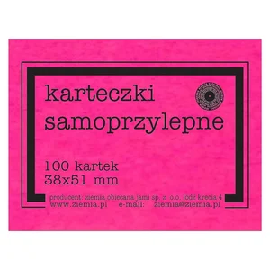 Karteczki samoprzylepne Fluo 38x51mm 100K róż Karteczki samoprzylepne Fluo 38x51mm 100K róż