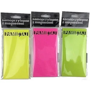 Karteczki samoprzylepne Neon 75x150 mm „PAMIĘTAJ” z magnesem - mix kolorów