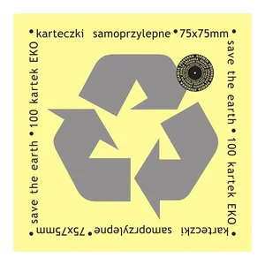 Karteczki samoprzylepne eko 75x75mm 100K żółte Karteczki samoprzylepne eko 75x75mm 100K żółte