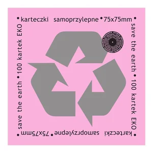 Karteczki samoprzylepne eko 75x75mm 100K różowe Karteczki samoprzylepne eko 75x75mm 100K różowe