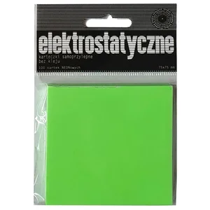 Karteczki elektrostatyczne 75x75mm 100K zielone Karteczki elektrostatyczne 75x75mm 100K zielone