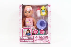 Lalka Natalia dzidziuś z dinusiem 33 cm