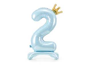 Stojący balon foliowy 2 84cm błękitny Stojący balon foliowy 2 84cm błękitny