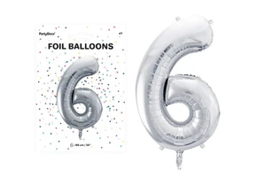 Balon foliowy 6 86cm srebrny