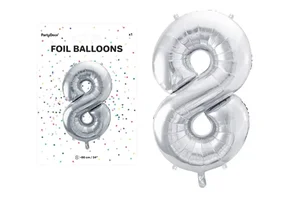 Balon foliowy 8 86cm srebrny