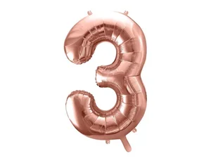 Balon foliowy 3 86cm różowe złoto Balon foliowy 3 86cm różowe złoto