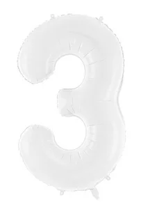 Balon foliowy 3 86cm biały