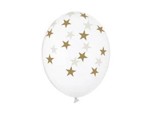 Balony Gwiazdki Crystal Clear 30cm 6szt